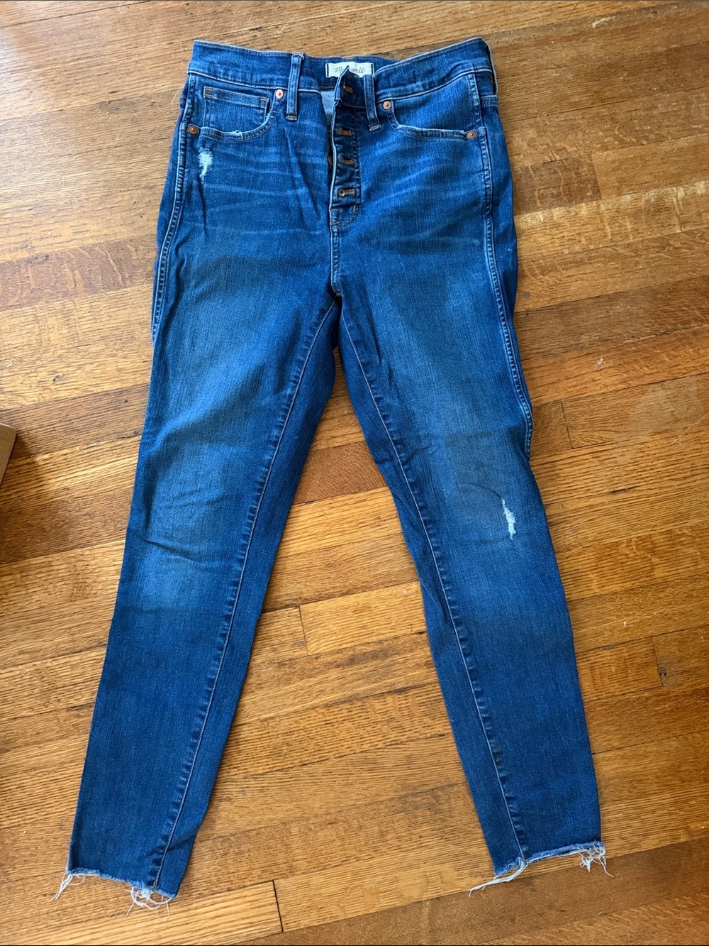 Madewell 10” High Rise Skinny Size 28 Jeans Button Fly Darker Wash